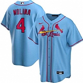 Cardinals 4 Yadier Molina Light Blue 2020 Nike Cool Base Jersey Dzhi,baseball caps,new era cap wholesale,wholesale hats